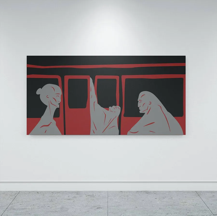 Image de Ситуація в метро par ARTUR SOLETSKYI, fabriqué avec Полотно, médium Живопис, au prix de $3460